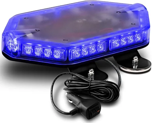 Miniatura 44 de NanoFlare NFMB56 Mini Barra de Luz Estroboscópica LED Roja Blanca de 17" 12V 56W [Clase SAE 1] [Imán/Montaje Permanente] Barra de Luz de Baliza