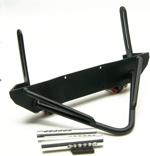 Miniatura 4 de Barra de parachoques delantero de acero negro con grilletes de cabrestante para 1:10 RC Crawler Car AXIAL SCX10