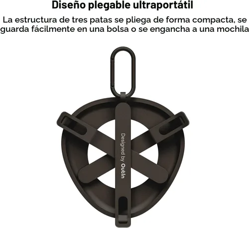 Miniatura 3 de OutIn Soporte de café plegable ultraportátil con mosquetón, soporte portátil estable para máquina de espresso, diseño unibody de aluminio, mosquetón
