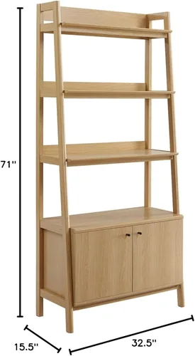 Miniatura 3 de Modway Vitrina de estantería de 33" en roble