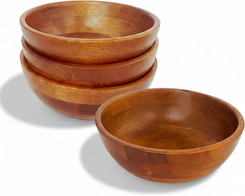 Miniatura 17 de Woodard & Charles - Cuenco grande de madera para ensaladas, frutas, palomitas de maíz, pasta, 10 pulgadas de diámetro x 4.5 pulgadas de alto