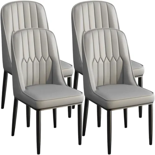 Miniatura 37 de YVYKFZD Juego de 2/4 sillas de comedor, sillas de cocina con respaldo y patas de metal, silla de comedor de piel sintética, silla auxiliar cómoda