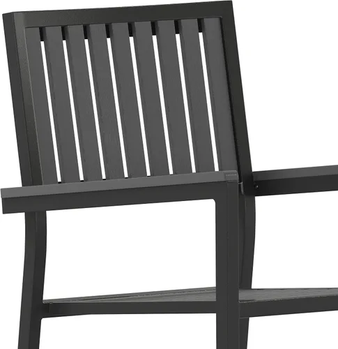 Miniatura 8 de Flash Furniture Harris - Juego de 2 sillas comerciales para interiores y exteriores, respaldo y asiento con listones de poliresina negra, marco