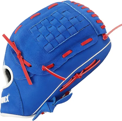 Miniatura 2 de PHINIX Guantes de béisbol juveniles de piel de cerdo múltiples estilos de 11 a 12 pulgadas Azul real
