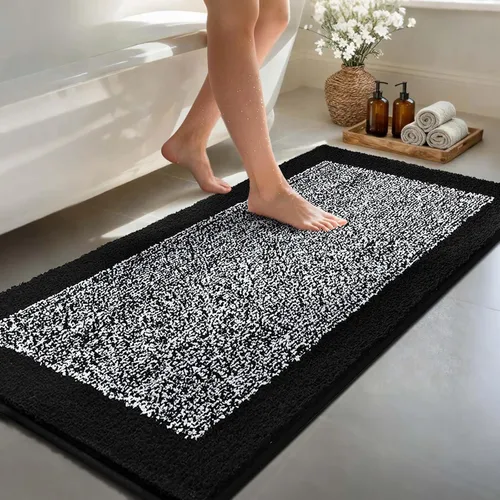 Miniatura 67 de Alfombras de baño de 17 x 24 pulgadas, antideslizantes, lavables, color gris, para bañera, tapete de baño para baño, tapete suave y absorbente
