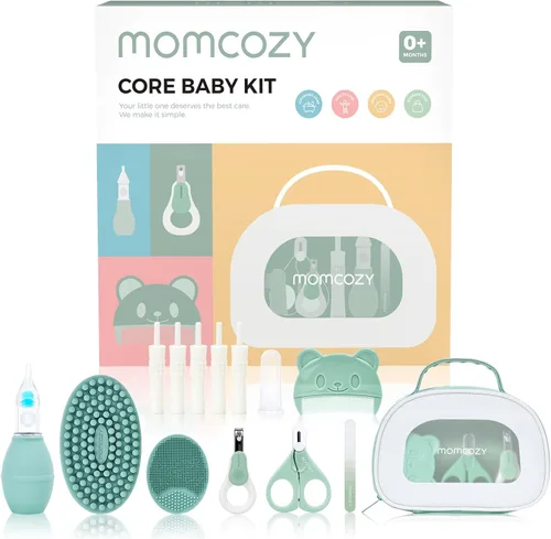 Momcozy Kit Básico para Bebé, Baby Shower y Registro Esencial Kit para Cuidado de Aseo, Salud y Limpieza, Incluye Kits de Limas de Uñas, Aspirador