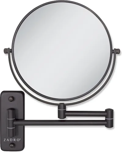 Miniatura 9 de Zadro Espejo de maquillaje para montar en la pared con aumento, espejo plegable de brazo extensible, espejo de tocador para ducha de pared, espejo