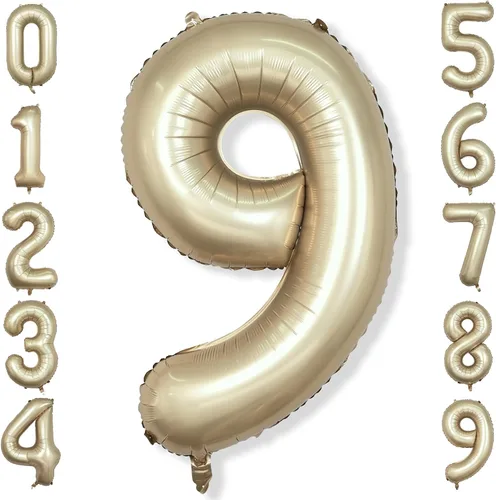 Miniatura 35 de Globos de número azul pastel de 40 pulgadas, globo gigante autoinflable de aluminio número 5 de cumpleaños para niños, globos azul bebé para hombres