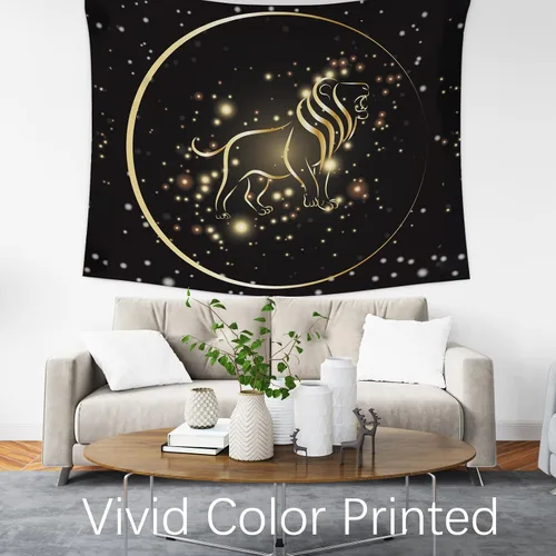 Miniatura 3 de Berkin Arts Tapiz decorativo para colgar en la pared, tela de poliéster de alta calidad, arte espacial, fondo de tela dorada galáctica ornamentada