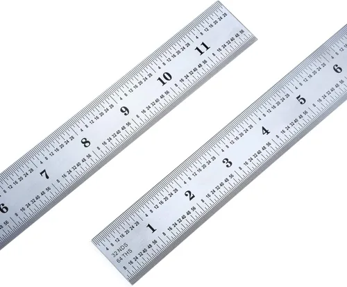 Miniatura 8 de eBoot Paquete de 2 reglas de acero inoxidable para ingeniero, regla métrica con marcas de 1/8, 1/16, 1/32, 1/64 pulgadas para ingeniería, escuela