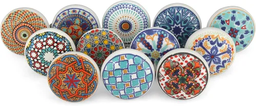 Miniatura 13 de Tiradores y pomos dorados para cajones, varios pomos de puerta antiguos para armarios de cocina, decoración bohemia de granja, juego de 6