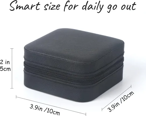Miniatura 3 de MFXIP Estuche de Joyería de Viaje Pequeño Caja de Joyas Organizador de Joyas Estuche de Almacenamiento Portátil de Cuero PU Mini Estuche de Viaje