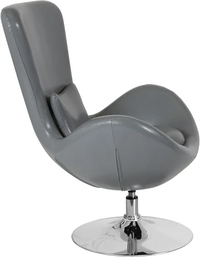 Miniatura 9 de Flash Furniture Egg Series Grey LeatherSoft Silla de recepción lateral Gris Leathersoft