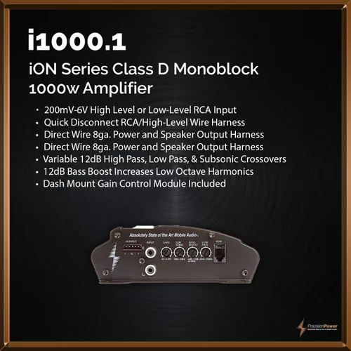 Miniatura 5 de Precision Power i1000.1 650W Clase D Monoblock Amplificador