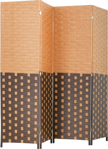 Separadores de habitación y pantallas de privacidad plegables, cortina de separación de habitación, pared de privacidad, 4 paneles de 6 pies,