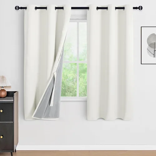 Miniatura 133 de DWCN Cortinas 100% opacas de 84 pulgadas de largo para dormitorio con forro negro, paneles de cortina de ventana de doble capa con aislamiento Azul