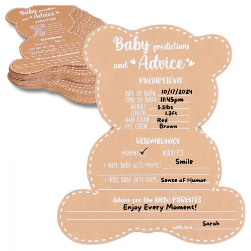Miniatura 9 de Decoraciones de mariposa para baby shower, tarjetas de consejos para baby shower para padres futuros, juegos de baby shower para niñas, juego de 50