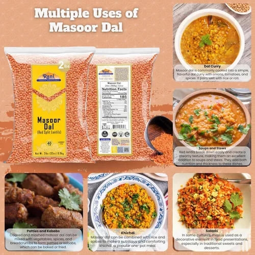 Miniatura 3 de Rani Masoor Dal (lentejas rojas indias) Gramo partido, 32 onzas (2 libras) 32.03 oz ~ Todo natural Apto para gluten Sin OMG Kosher Vegano
