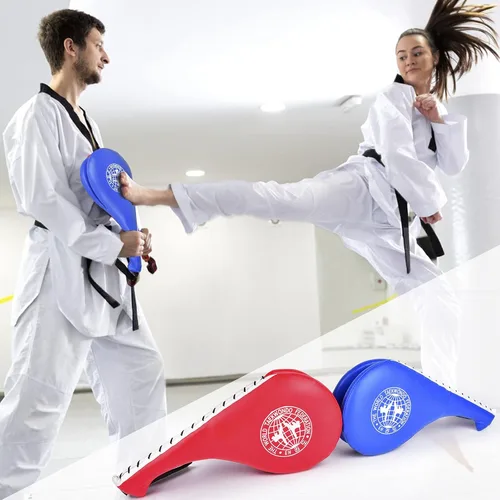 Miniatura 6 de Taekwondo, 2 unidades, equipo de entrenamiento de artes marciales de karate, almohadillas de boxeo de doble golpe para niños, jóvenes y adultos