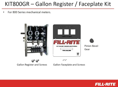 Miniatura 2 de Fill-Rite Kit KIT800GR, registro de galones serie 800 y placa frontal