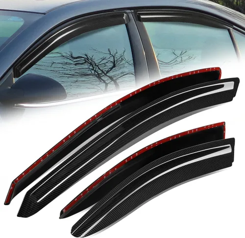 Miniatura 20 de Auto Dynasty 4 piezas viseras de ventana con patrón de fibra de carbono compatibles con Chrysler PT Cruiser 2001-2010, deflectores de ventana
