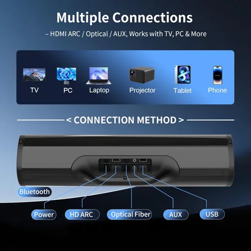 Miniatura 5 de Barra de Sonido, Sistema de Sonido Envolvente para TV – Barra de Sonido para Smart TV, Audio de Cine en Casa 3D, Efectos de Iluminación RGB