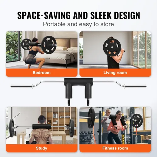 Miniatura 6 de VEVOR Safety Squat Bar, 700 & 1500 LBS, Plus 500 LBS Hex Barbell Trap Bar, Ideal for Squats, Deadlifts, Lunges, Rehab