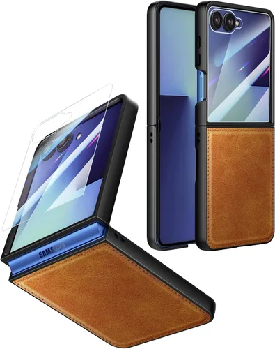 Miniatura 14 de Foluu para Samsung Galaxy Z Flip 5 5G Funda, Funda de Cuero, Cuero PU + Carcasa Rígida de PC Ultra Delgada Slim Duradera Funda Protectora