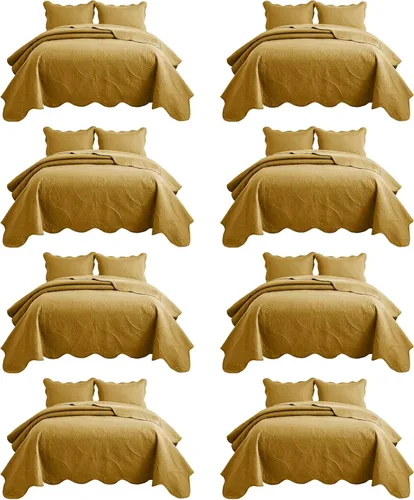 Miniatura 78 de IR Imperial Rooms Velvet Twin Quilt Bedspread Comforter Bedding Set 2 Pcs Diamond Pattern - (68"x86") Bedspread Coverlet + 1 Pillow Shams