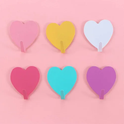 Miniatura 3 de Gancho de pared autoadhesivo en forma de corazón, gancho para puerta, ganchos decorativos fuertes de acero inoxidable para cocina y baño