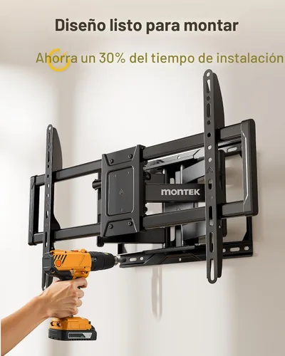 Miniatura 9 de monTEK - Soporte de pared para TV de movimiento completo para televisores de 37 a 84 pulgadas, soporte de TV con brazos articulados, inclinación