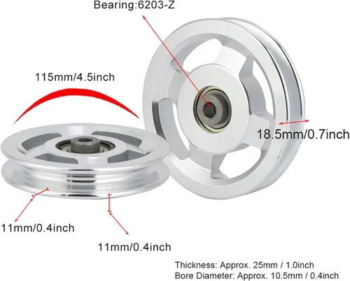 Miniatura 3 de Rueda de polea de gimnasio, polea de aleación de aluminio, accesorios de gimnasio en casa, accesorio de entrenamiento de fuerza, equipo de fitness