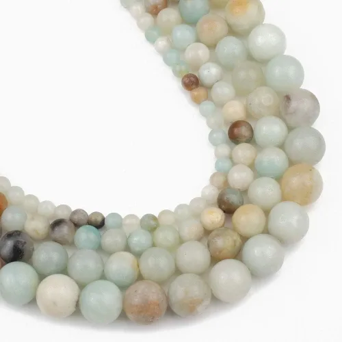 Miniatura 42 de 60 cuentas de turquesa de concha blanca, cuentas redondas sueltas de piedra natural de 0.236 pulgadas para hacer joyas, aretes, collares, Turquesa