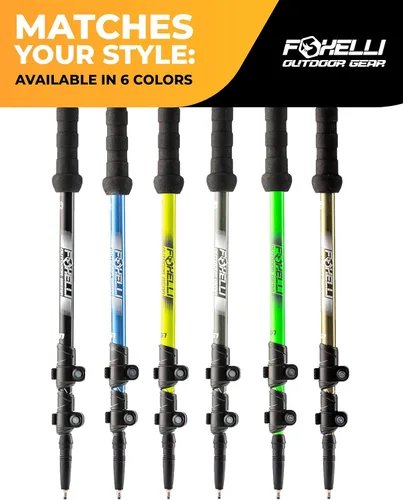 Miniatura 9 de Foxelli Bastones de trekking – Bastones de trekking plegables ligeros para hombres y mujeres, equilibrio perfecto y apoyo para personas mayores Caqui