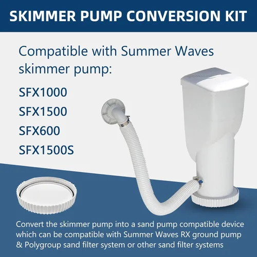 Miniatura 5 de Kit de conversión de repuesto para bombas de desnatador Summer Waves SFX1000 SFX1500 SFX600 SFX1500S, equipo de conversión compatible con bomba