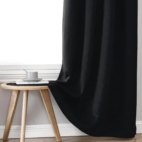 Miniatura 6 de ChrisDowa Cortinas 100% Opacas para Dormitorio con Forro Negro, 2 Capas Gruesas Totalmente Opacas con Aislamiento Térmico y Ojales, Cortinas