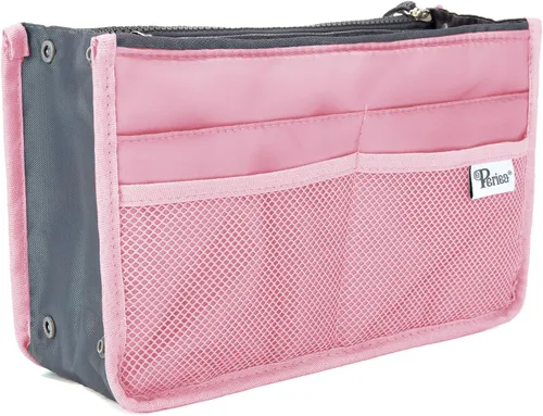 Periea - Organizador de bolso de mano con inserto - Chelsy - 28 colores disponibles - Pequeño, mediano o grande, Rosa, M