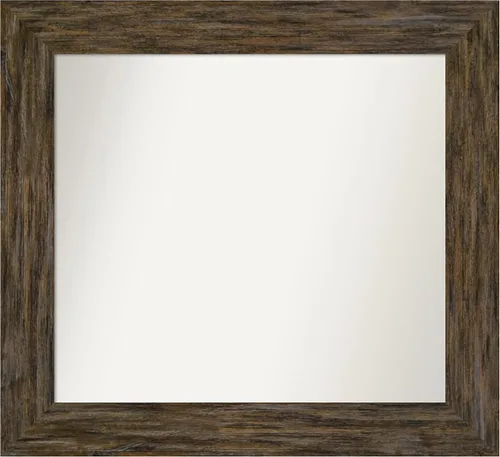 Miniatura 77 de Amanti Art Espejo personalizado, espejo de baño marrón Fencepost, espejo de pared o espejo de tocador de baño sobre el fregadero (27 x 27 pulgadas)