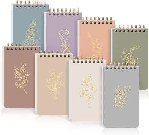 Miniatura 9 de SKYDUE Small Notebooks，Pocket Notepads with Aesthetic Covers, Mini Spiral Notebook with Lined Pages Nursing School Essentials, Set Of 8