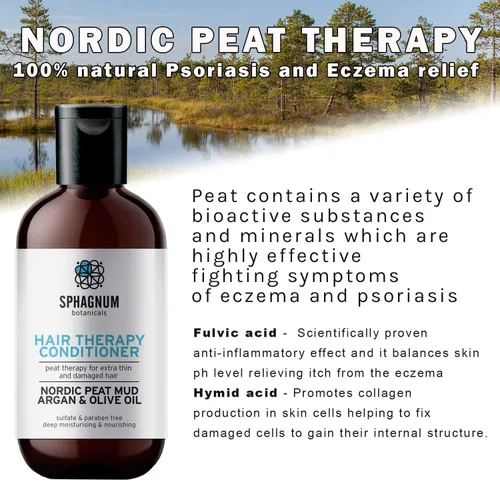 Miniatura 4 de Sphagnum Botanicals Acondicionador natural de argán y aceite de oliva - Tratamiento eficaz de barro de turba para cabello fino, seco y dañado. Los
