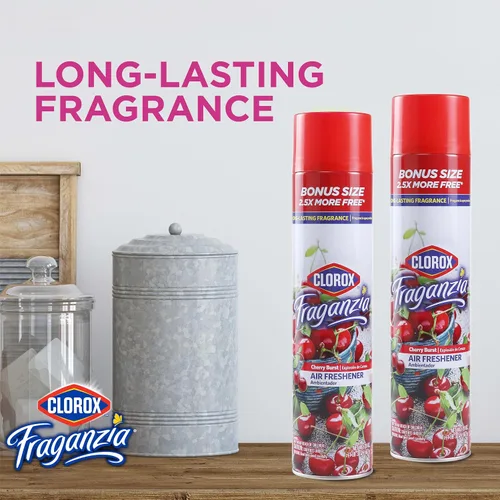 Miniatura 2 de Clorox Fraganzia - Ambientador en aerosol en aerosol con aroma a ráfaga de cereza, eliminador de olores de larga duración y ambientador
