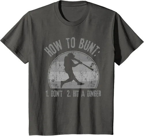 Miniatura 48 de Cómo Bunt Don't Hit A Dinger - Camiseta divertida de béisbol y sóftbol, Negro, S