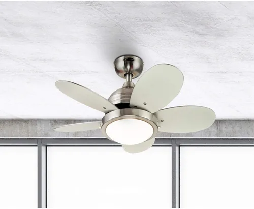 Miniatura 7 de Westinghouse Lighting 7223600 Roundabout - Ventilador de techo para interiores con luz, 30 pulgadas, níquel cepillado