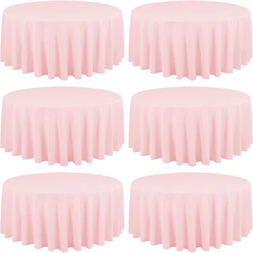 Miniatura 84 de Paquete de 10 manteles de poliéster de 60 x 102 pulgadas, manteles de poliéster beige para mesas rectangulares de 6 pies, resistentes a las manchas
