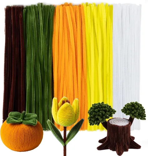 Miniatura 42 de Caydo 200 limpiapipas verde oscuro para decoración de Pascua, tallos de felpilla esponjosos a granel para niños, proyectos de manualidades, 12