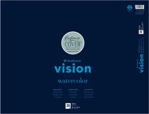 Miniatura 5 de Strathmore Vision Cold Press - Bloc de acuarela de 11 x 15 pulgadas, 140 libras, 30 hojas -62640610
