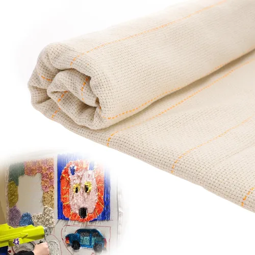 Tela de Tufting Grande de 40" × 40" con Líneas Marcadas - Tela de Monje Primaria para Aguja de Punzón para Alfombra DIY - Pistola de Tufting