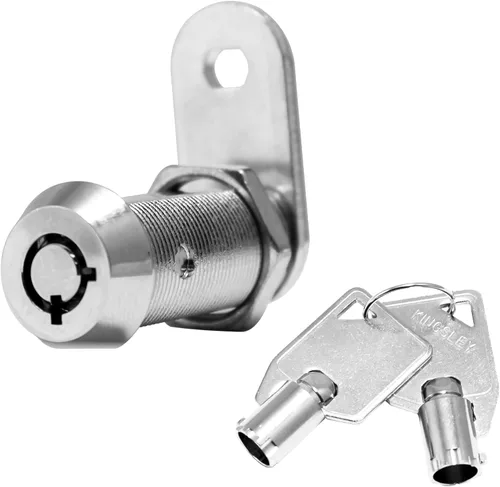Miniatura 10 de Kingsley Cerradura tubular de leva (paquete de 2) con cilindro de 1-1/2 pulgadas, acabado cromado, con llave similar, cerradura para gabinete de RV