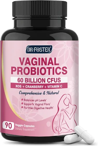 DRFOSTER Probióticos vaginales para mujeres, equilibrio de pH con prebióticos y arándanos, cuidado femenino probiótico para mujer que promueve el