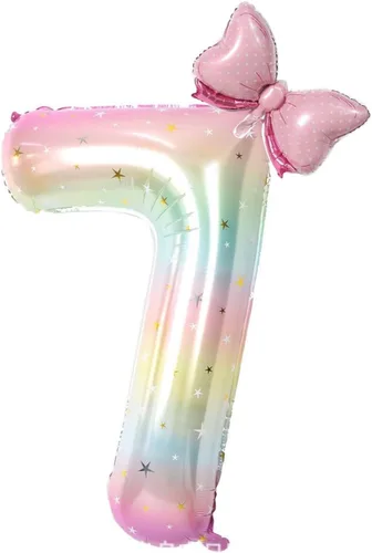 Miniatura 4 de Globos grandes de 40 pulgadas, diseño de cielo estrellado número 5, globos de mariposa, globos gigantes de helio de Mylar con números 5, suministros